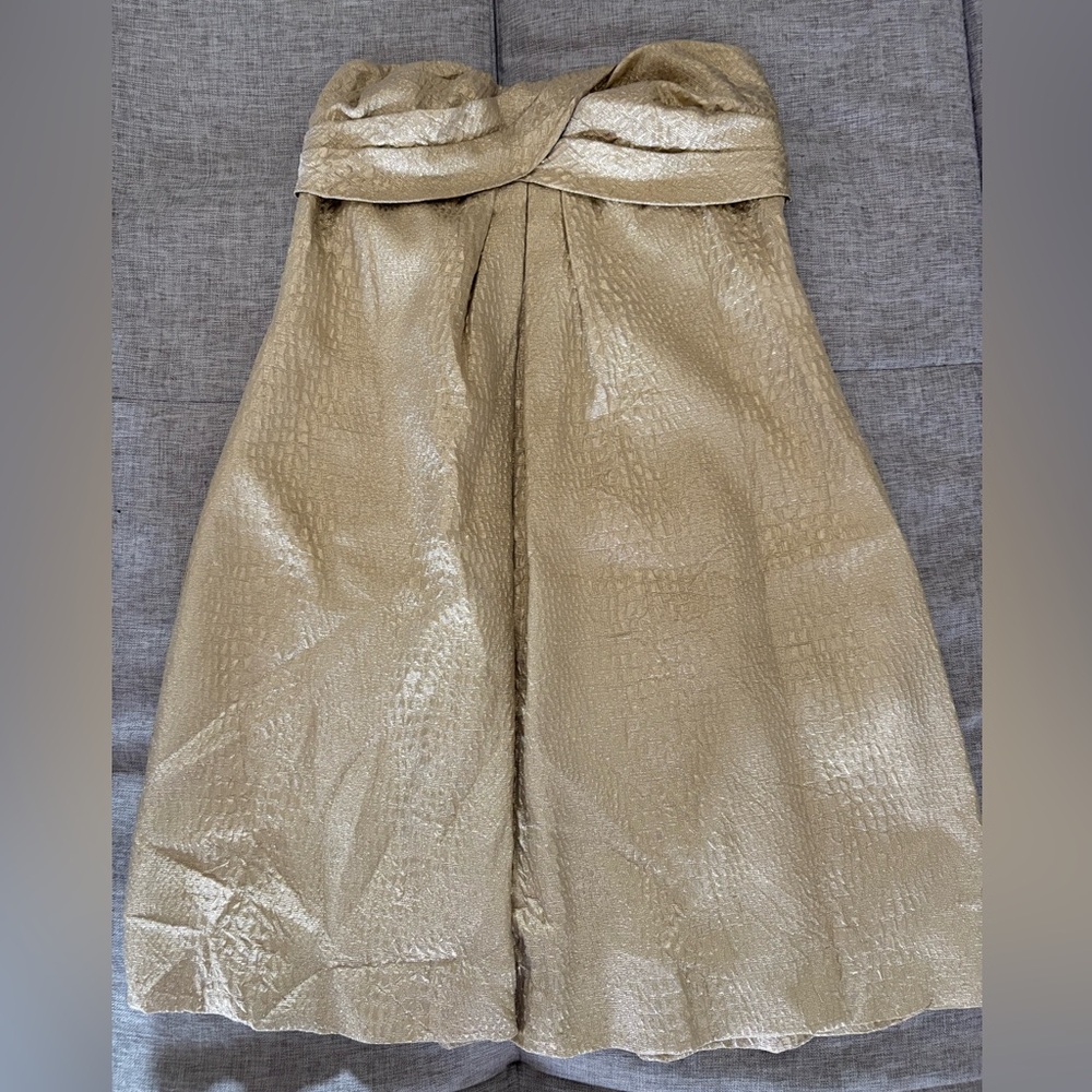 Cache Gold Strapless Dress